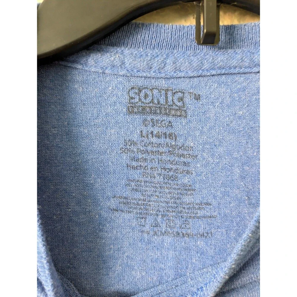 Sonic The Hedgehog Costume Headpiece Fleece Hat Accessory & TShirt L Youth